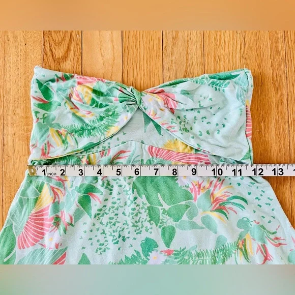 Forever New Australia floral green strapless dress size AU 8 / US 0 - Picture 4 of 5